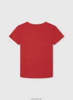 chico playera con logo vertical Pepe Jeans 44JTZ1608 estudio rojo - Imagen 2