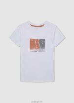 chico polo de piqué con logo bordado Pepe Jeans 44JTZ1657 calabaza naranja - Imagen 4
