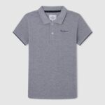 chico polo de piqué con logo bordado Pepe Jeans 44JTZ1666 gris marga