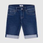 chico shorts de mezclilla ajustados Pepe Jeans 44JTZ1684 mezclilla
