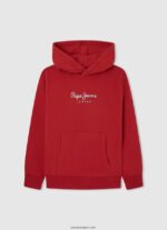 chico suéter con capucha de algodón Pepe Jeans 44JTZ1581 estudio rojo