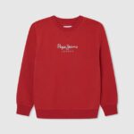 chico suéter con logo estampado Pepe Jeans 44JTZ1595 estudio rojo