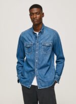 hombres camisa de mezclilla ajustada Pepe Jeans 44JTZ1023 mezclilla