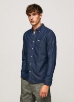 hombres camisa de mezclilla partón Pepe Jeans 44JTZ1035 mezclilla