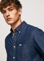 hombres camisa de mezclilla partón Pepe Jeans 44JTZ1035 mezclilla - Imagen 3