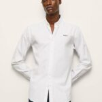 hombres camisa dobby a rayas lisselton Pepe Jeans 44JTZ1064 blanco