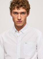 hombres camisa larry slim fit de popelina Pepe Jeans 44JTZ1028 blanqueador azul - Imagen 3