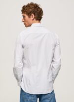 hombres camisa larry slim fit de popelina Pepe Jeans 44JTZ1028 blanqueador azul - Imagen 4