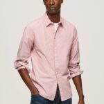 hombres camisa percy de popelina con rayas de bengala Pepe Jeans 44JTZ1074 estudio rojo