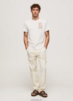 hombres camiseta con estampado de foto Pepe Jeans 44JTZ990 blanquecino