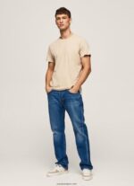 hombres camiseta de algodón liso Pepe Jeans 44JTZ996 malta - Imagen 2