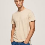 hombres camiseta de algodón liso Pepe Jeans 44JTZ996 malta