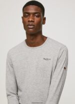hombres camiseta de manga larga de algodón Pepe Jeans 44JTZ1006 gris marga - Imagen 3