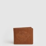hombres cartera con logo grabado Pepe Jeans 44JTZ1297 tabaco