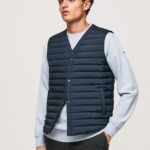hombres chaleco capitonado con botones Pepe Jeans 44JTZ845 dulwich