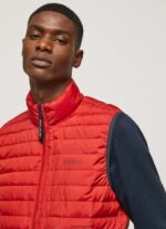 hombres chaleco capitonado con cremallera Pepe Jeans 44JTZ843 estudio rojo