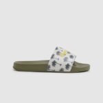 hombres chanclas de playa con estampado de deslizadores Pepe Jeans 44JTZ1282 verde caqui
