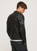 hombres chaqueta biker de piel de cordero Pepe Jeans 44JTZ835 negro - Imagen 5