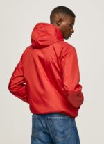 hombres chaqueta cortavientos con capucha Pepe Jeans 44JTZ824 estudio rojo - Imagen 4
