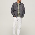 hombres jeans slim con tiro medio Pepe Jeans 44JTZ797 mezclilla