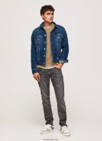 hombres jeans track de tiro medio Pepe Jeans 44JTZ800 mezclilla
