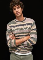 hombres jersey a rayas con cuello redondo Pepe Jeans 44JTZ857 multi