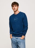 hombres jersey de algodón con cuello redondo Pepe Jeans 44JTZ868 índigo