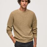 hombres jersey de punto gofrado Pepe Jeans 44JTZ855 camello