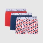 hombres pack de 3 bóxers p print tk Pepe Jeans 44JTZ1154 estudio rojo