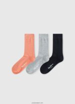 hombres Pack de 3 calcetines largos Pepe Jeans 44JTZ1165 madera de cedro