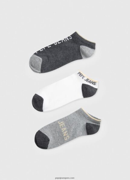 hombres Pack de 3 calcetines tobilleros Pepe Jeans 44JTZ1144 multi