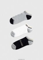 hombres Pack de 3 calcetines tobilleros Pepe Jeans 44JTZ1147 negro