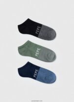 hombres Pack de 3 calcetines tobilleros Pepe Jeans 44JTZ1153 multi