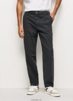 hombres pantalones chinos holgados Pepe Jeans 44JTZ1103 negro lavado - Imagen 2