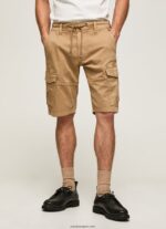 hombres pantalones cortos de carga de Jared Pepe Jeans 44JTZ1114 camello - Imagen 2