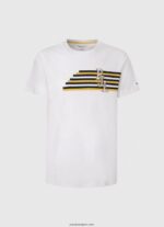 hombres playera con logo de letras Pepe Jeans 44JTZ977 blanco - Imagen 5