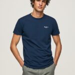 hombres playera con logo estampado Pepe Jeans 44JTZ1010 Armada