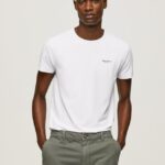 hombres playera con logo estampado Pepe Jeans 44JTZ1011 blanco