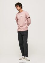 hombres playera con logo estampado Pepe Jeans 44JTZ917 lejía rosa