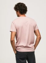 hombres playera con logo estampado Pepe Jeans 44JTZ917 lejía rosa - Imagen 4