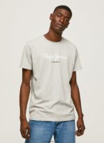 hombres playera con logo estampado Pepe Jeans 44JTZ918 marga gris claro - Imagen 3