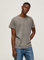 hombres playera con logo estampado Pepe Jeans 44JTZ927 negro lavado - Imagen 3