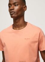 hombres playera con logo estampado Pepe Jeans 44JTZ944 calabaza naranja - Imagen 3