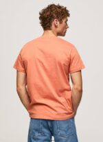 hombres playera con logo estampado Pepe Jeans 44JTZ991 calabaza naranja - Imagen 4