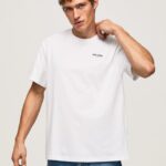 hombres playera con logo estampado Pepe Jeans 44JTZ997 blanco