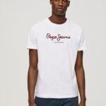 hombres playera con logo estampado Pepe Jeans 44JTZ998 blanco
