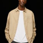 hombres playera de manga larga parker Pepe Jeans 44JTZ1039 camello