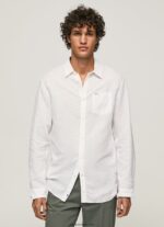 hombres playera de manga larga parker Pepe Jeans 44JTZ1073 blanco