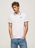 hombres playera tipo polo con estampado de rayas Pepe Jeans 44JTZ1091 calabaza naranja - Imagen 3