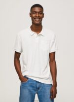 hombres polo de algodón de lino Pepe Jeans 44JTZ1089 blanquecino - Imagen 3